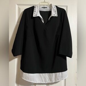 Adrianna Papell Black and White Top